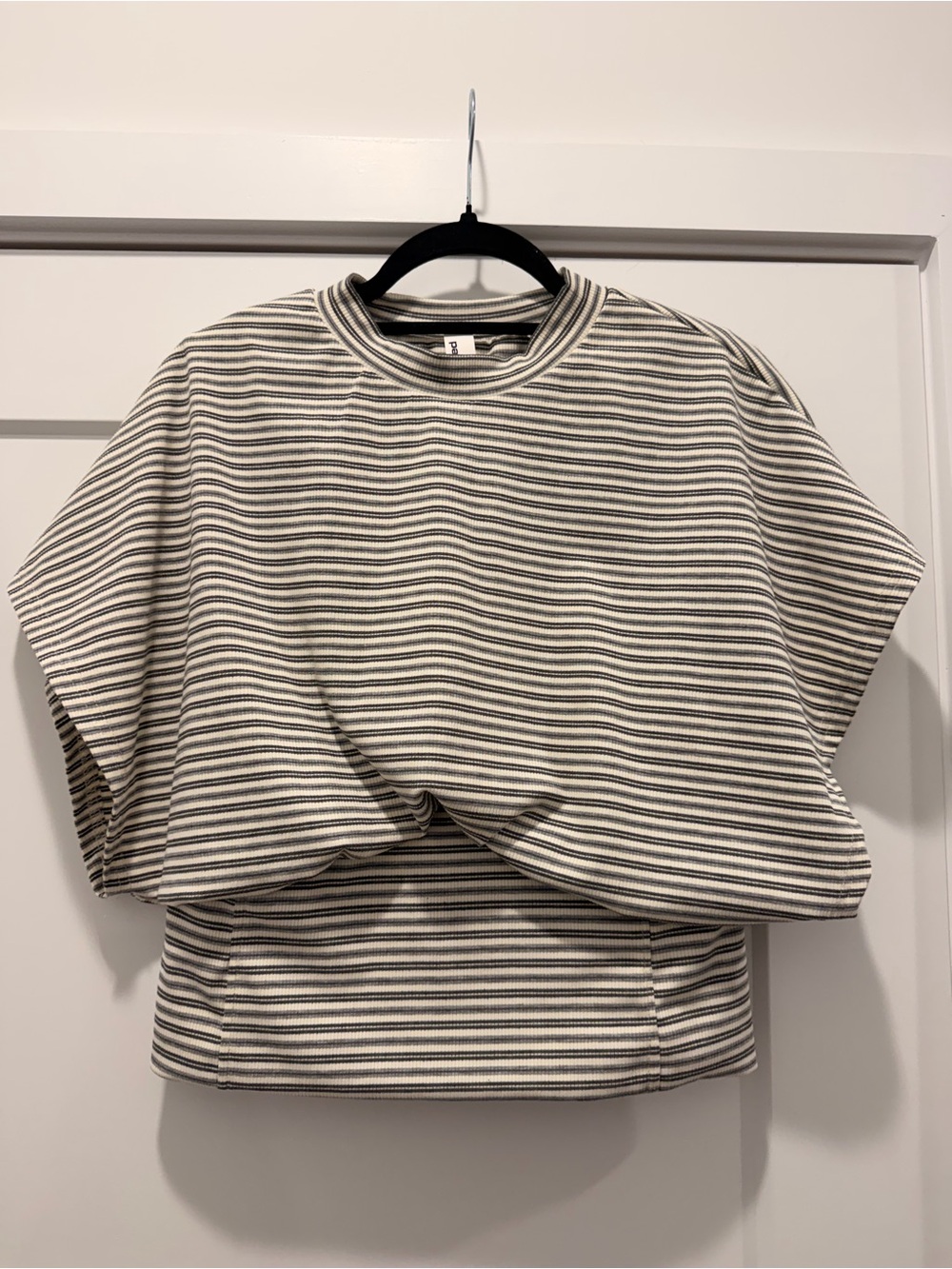 Missguided Cream and Black Striped Knit Tee